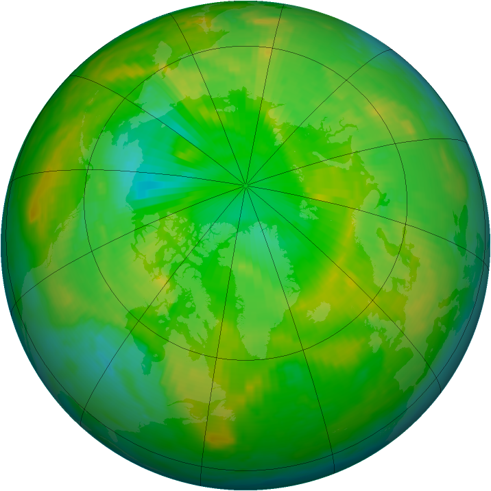 Arctic ozone map for 24 June 1997